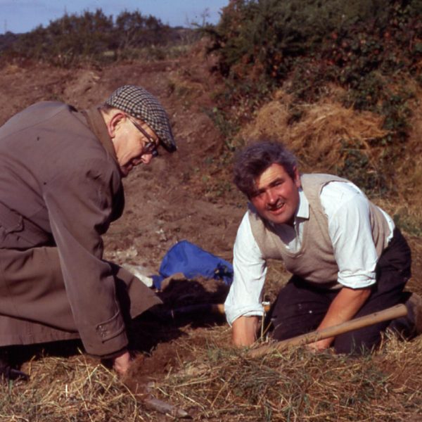 Willie Rodda and Carol Harvey digging